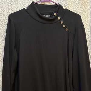 Susan Graver Black Tunic with Button Detail like new not worn